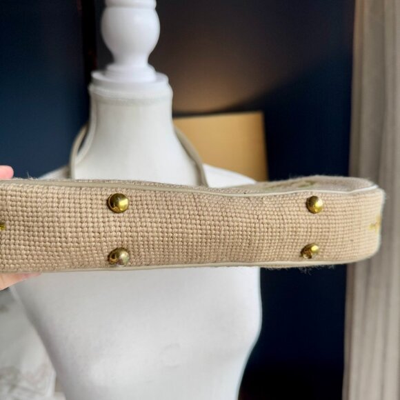 Vintage 50s Needlepoint Floral Tapestry Handbag - Picture 6 of 13